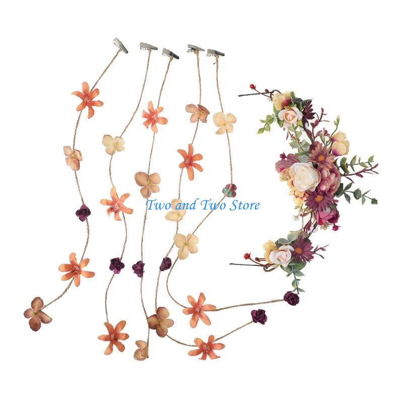 HX6F Elegant Artificial Flower Hairband Hair Clip For Festival And Special Occasion CN