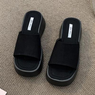 Fashion 2025 Platform Women Flats Slippers Elegant Black Summer Shoes for Woman Classical Fashion New Trends Sandals Casual Zapatillas