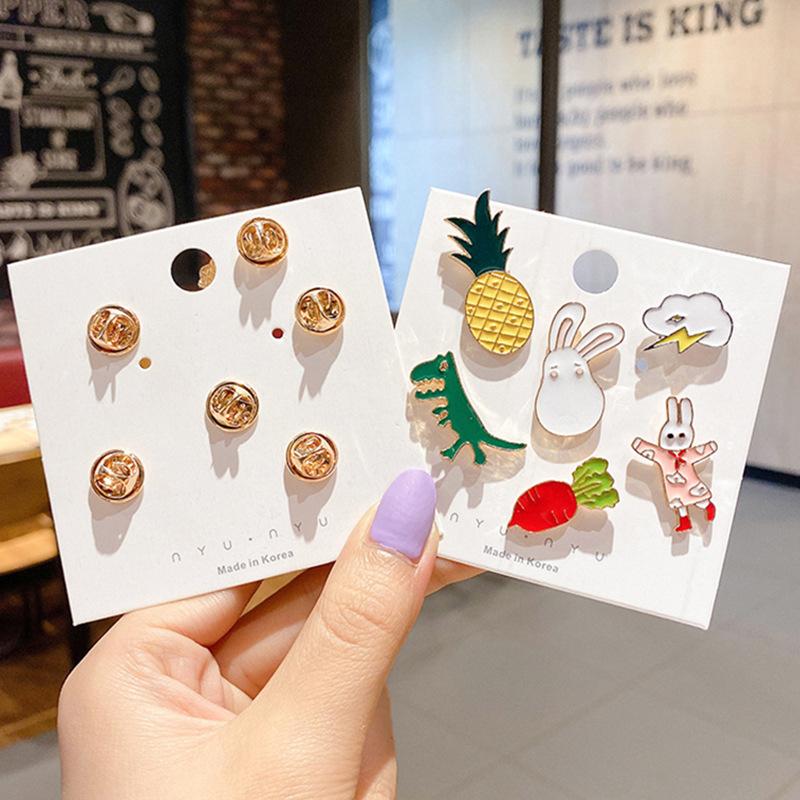 10/20/30/40/50Pcs Enamel Pin Badge Random Cute Animal Plant Metal Pins For Backpack Lapel Brooches Women Kid Jewelry Accessories