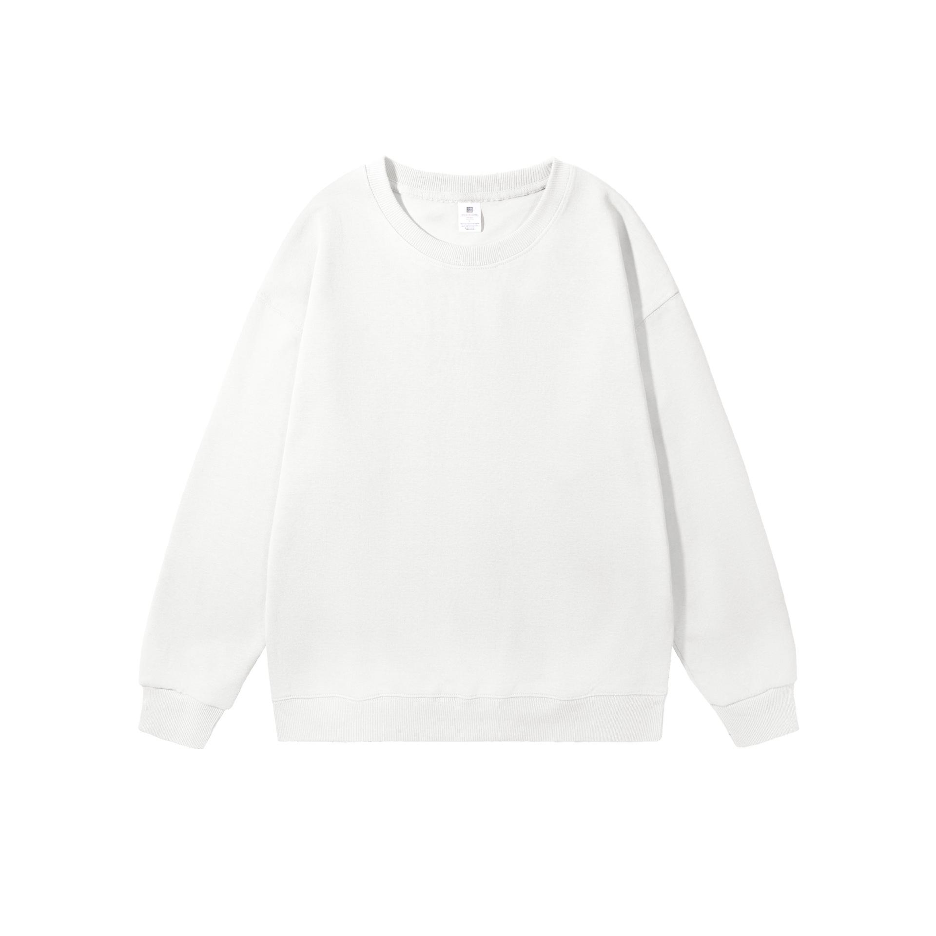 Unisex Round Neck Solid Color Heavyweight Double-Sided Hoodie L