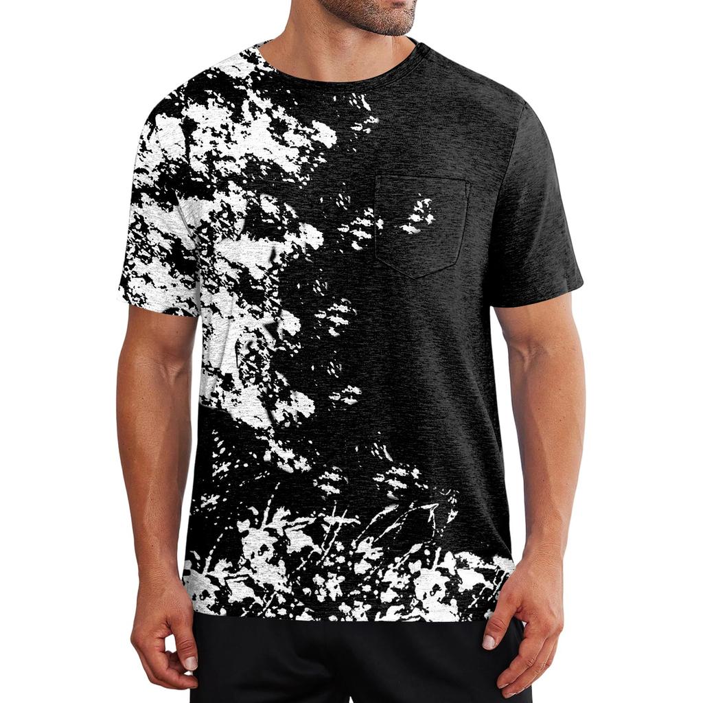 Men's Tie- Adaptive Shirt with -Away Short Sleeves and Full Front Closure