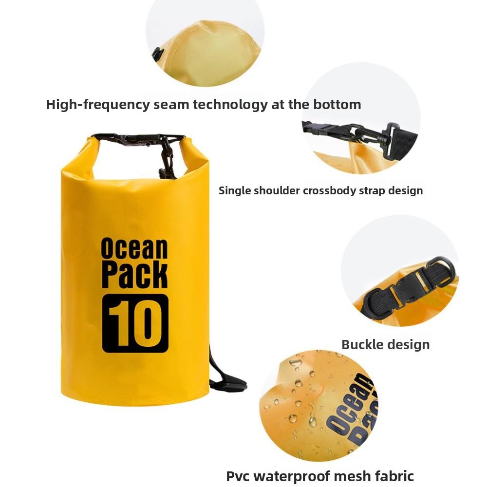 10L Swimming Bucket Bag Waterproof Beach Backpack Extra Thick Waterproof Dry Bag  Beach Swimming