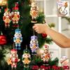8Pcs Christmas Nutcracker 2D Wooden Decorative Set - Christmas Gift, Party Decoration And Home Xmas Tree Decoration Pendant