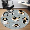 1PC Dogs Woof Office Round Area Rug, Mat Suitable For Office, Under Office Chairs Bedroom Living Room Home Decor, Room Deco