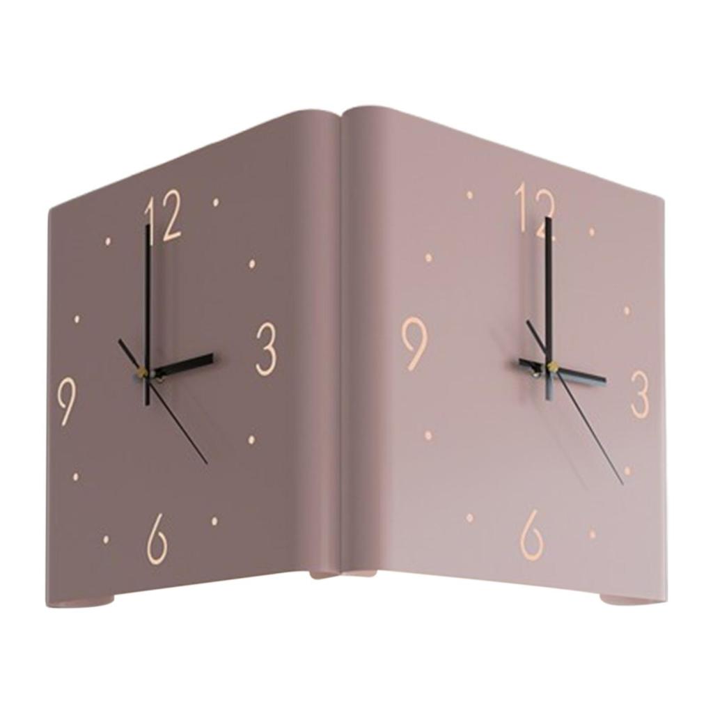 Moderne leise zweiseitige Wanduhr, einzigartig, kreativ, Metallzifferblatt-Skala für Büro, Wohnzimmer, Flur