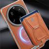 Magnetic Attraction Leather Phone Case for Xiaomi 15 Ultra Mi15 Ultra Wallet Card Bracket Holder Metallic Plating Bumper Cover
