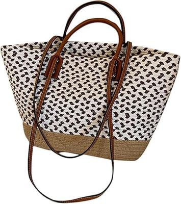 Basket Straw Woven Large Capacity Tote Seaside Ladies Shoulder Summer Shoulder Korea Size [KSLAT] Bag, Bag, Bag, Resort, Beach, Handbag, Handbag, Bag,