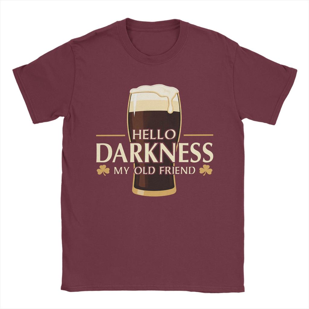 Unisexs TShirts Hello Darkness My Old Friend Irish Beer St Funny Pure Cotton Tees Short Sleeve  T Shirt Crew Neck Tops Plus Size