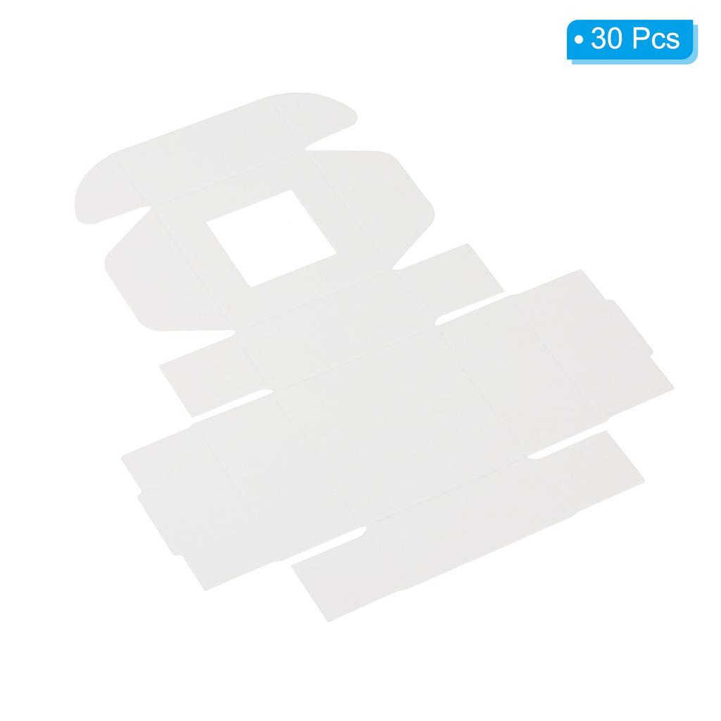 Paper Soap Box with Window, 30 Pack Homemade Soap Boxes Square Presents Packaging Boxes for Birthday Christmas DIY Craft