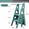 ZISIZ Solid Wood 4-Step Folding Ladder Chair & Stool