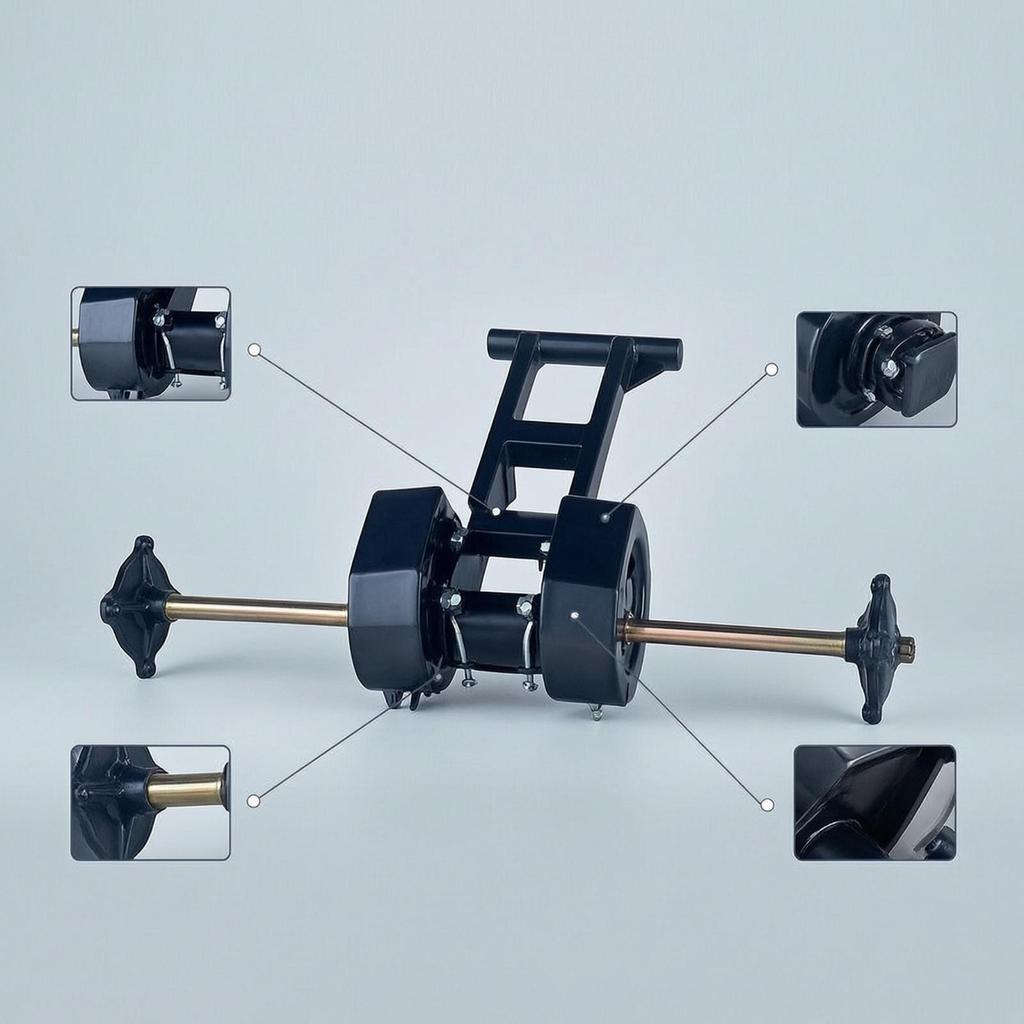 Rear Axle with Brackets Black Assembly Metal for DIY Builders,