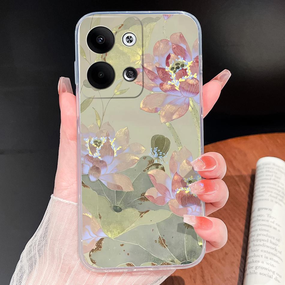 For Oppo Reno 9 Pro Plus 5G Phone Case Lovely Cartoon Soft TPU Transparent Silicone Lightweight Back Cover For Oppo Reno9 Funda