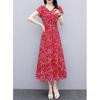 Plus Size Floral Print Slimming Summer Dress for Women - Short Sleeve, Loose Fit