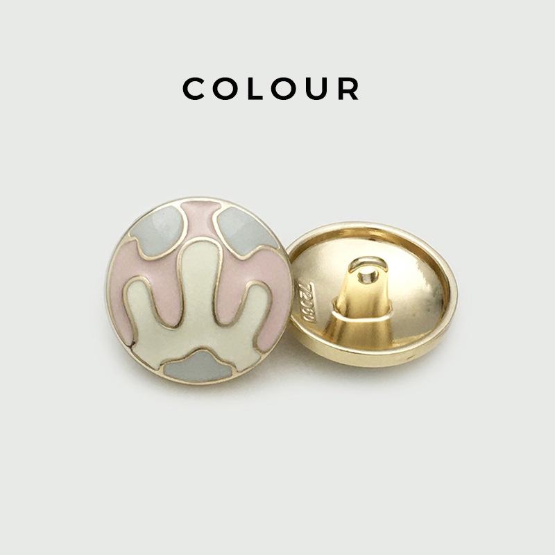 10PCS Of National Style Enamel Colorful Metal Buttons Burnt Blue Palace Oil Square Flower Clothing Button