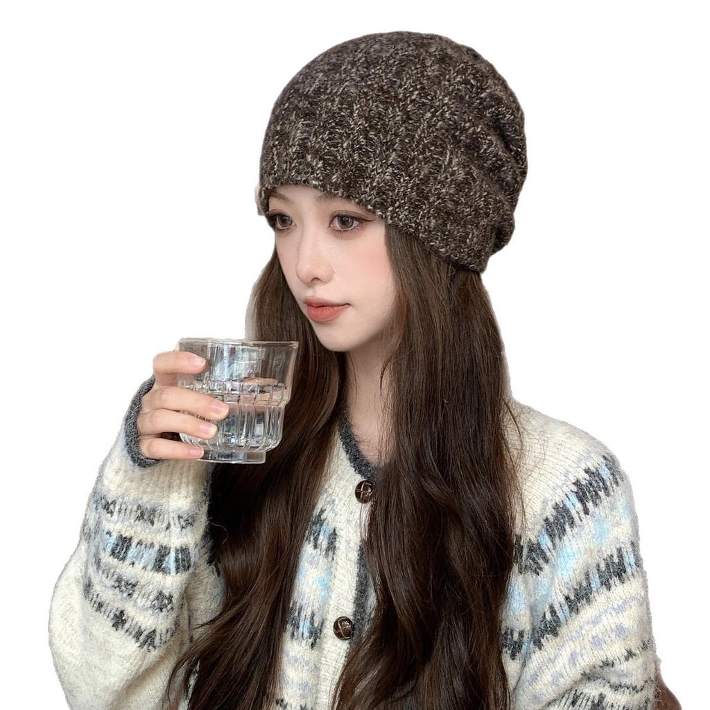 New face small autumn and winter fashion women's hats versatile casual knitted hats sweet and cute warm wool hats cold hats