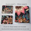 Bohemian Mandala Floral Bedding Set: 3Pcs (1 Duvet Cover + 2 Pillow Cases) - No Pillow Inserts Included, Christmas Present