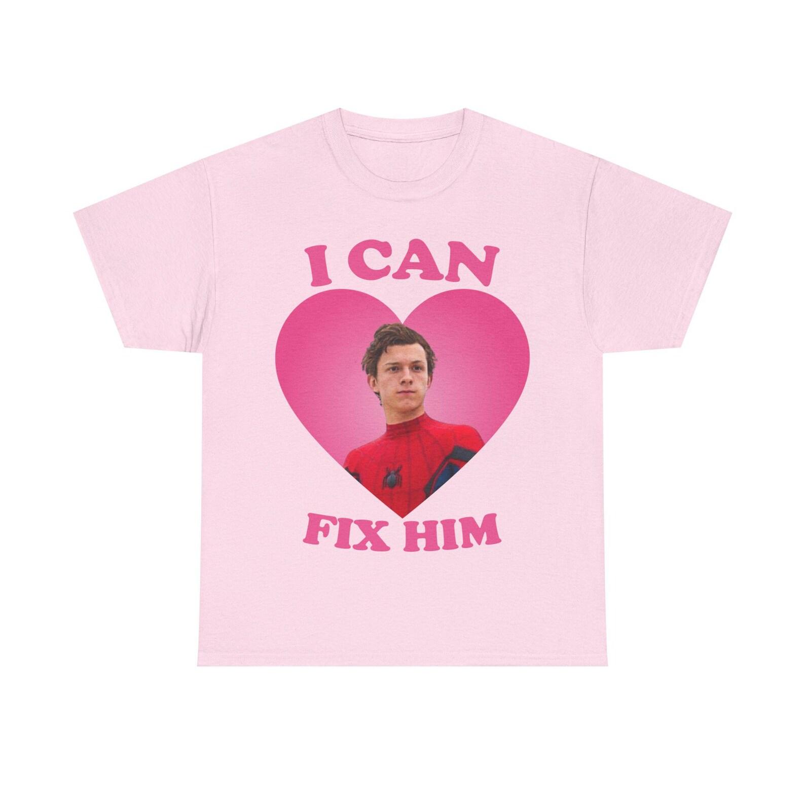 I can fix him Spider-man pink hearT-Shirt 3XL