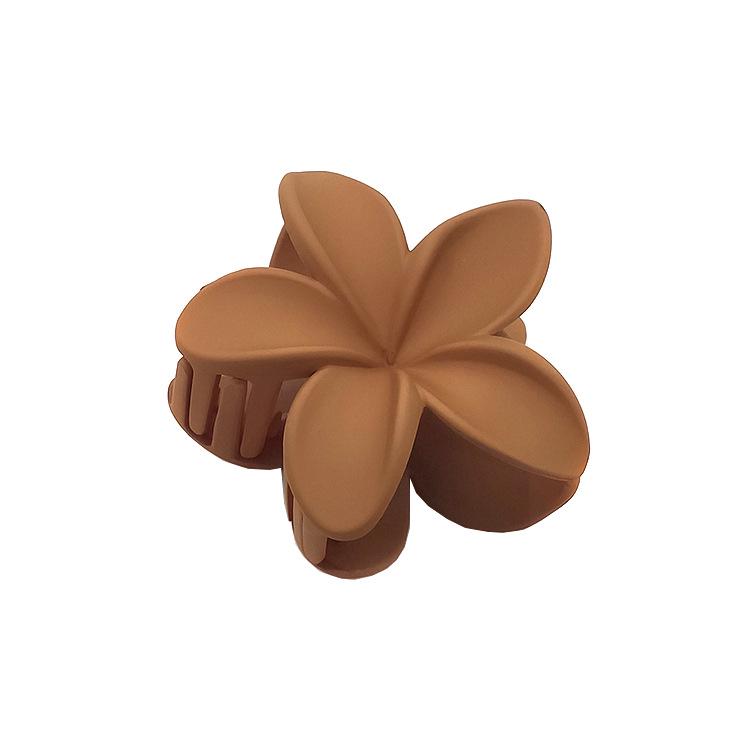 Matte Flower Hair Claw: Five-Petal Clip for Updo & Ponytail