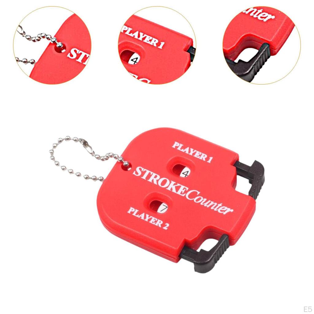 Golf Stroke Counter Accessories 2 Digit Square, Manual, Player with Key Chain Portable for Games