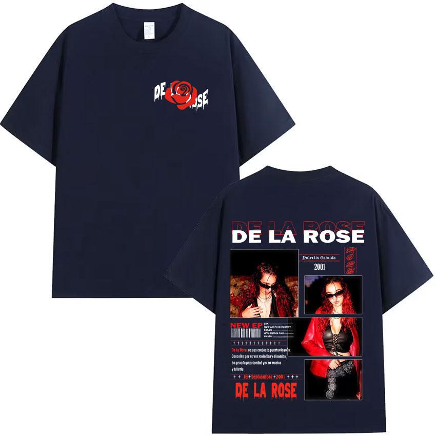De La Rose Album Trendy Double Sided Print Tshirt Mens High Quality Oversized Tee Shirt Harajuku Casual Cozy T Shirt Streetwear