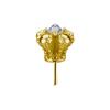 Push-In Cap - Crown With White Zircon - Cocr Nf - Gold - Pi-021