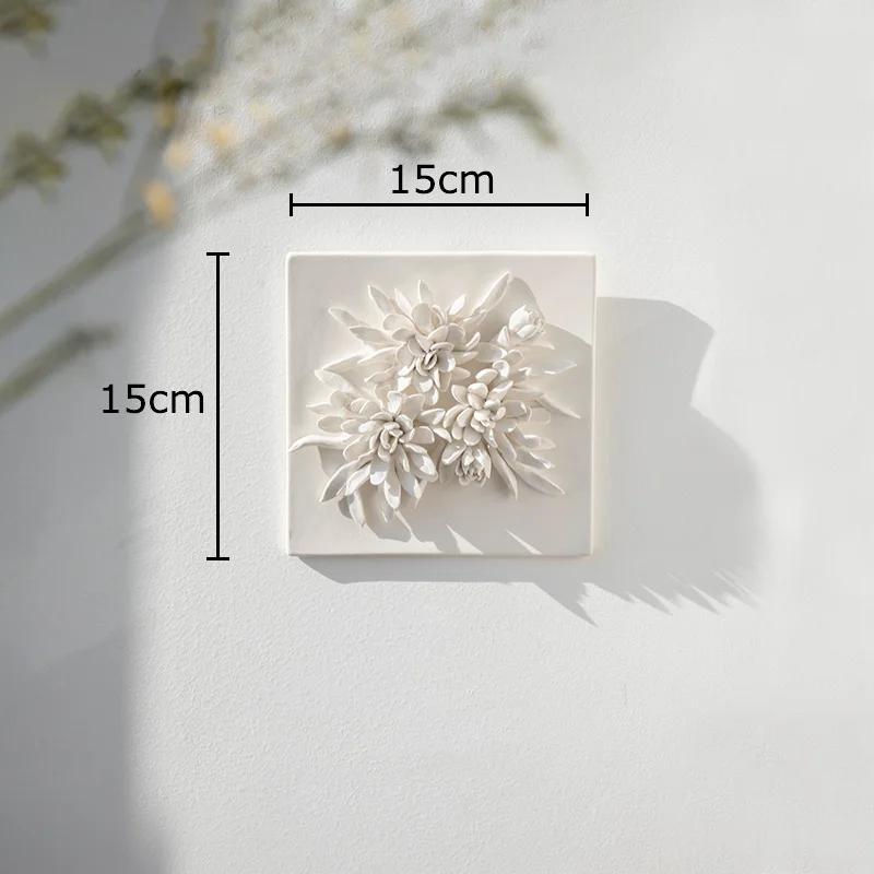 Blooming White Flower Wall Hanging Paintings Living Room Decoration Background Display Wall Mounted Floral Petals Ornaments