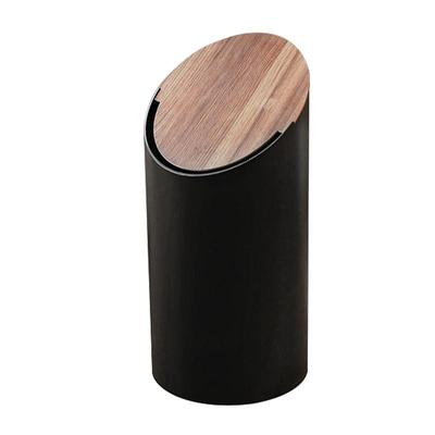 Garbage Can With Lid Swing Top Decorative Garbage Can Modern Wooden Covered Waste Basket Sleek Garbage Container For Kitchen