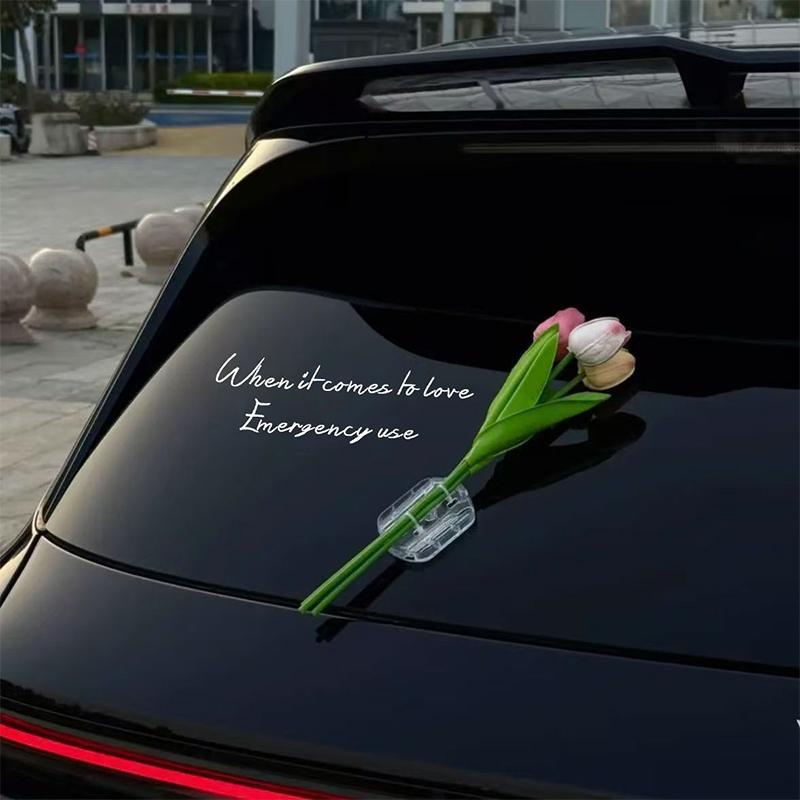 Car Flowers 3D Romantic Alphabet Letter Sticker Flower Car Accessories For Glass Window Automotive Vehicle Exterior Outdoor Home