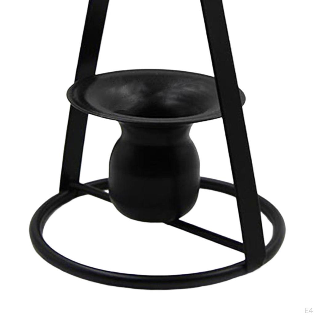 Iron Portable Candle Holder Candlestick Tealight Pillar for Wedding Tabletop Display