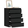 VidaXL Corner Chest of Drawers Black 60x41x76 Cm Engineered Wood, Chest of Drawers with Drawers, Filing Cabinet, Chest of Drawers, Cabinet of 852871