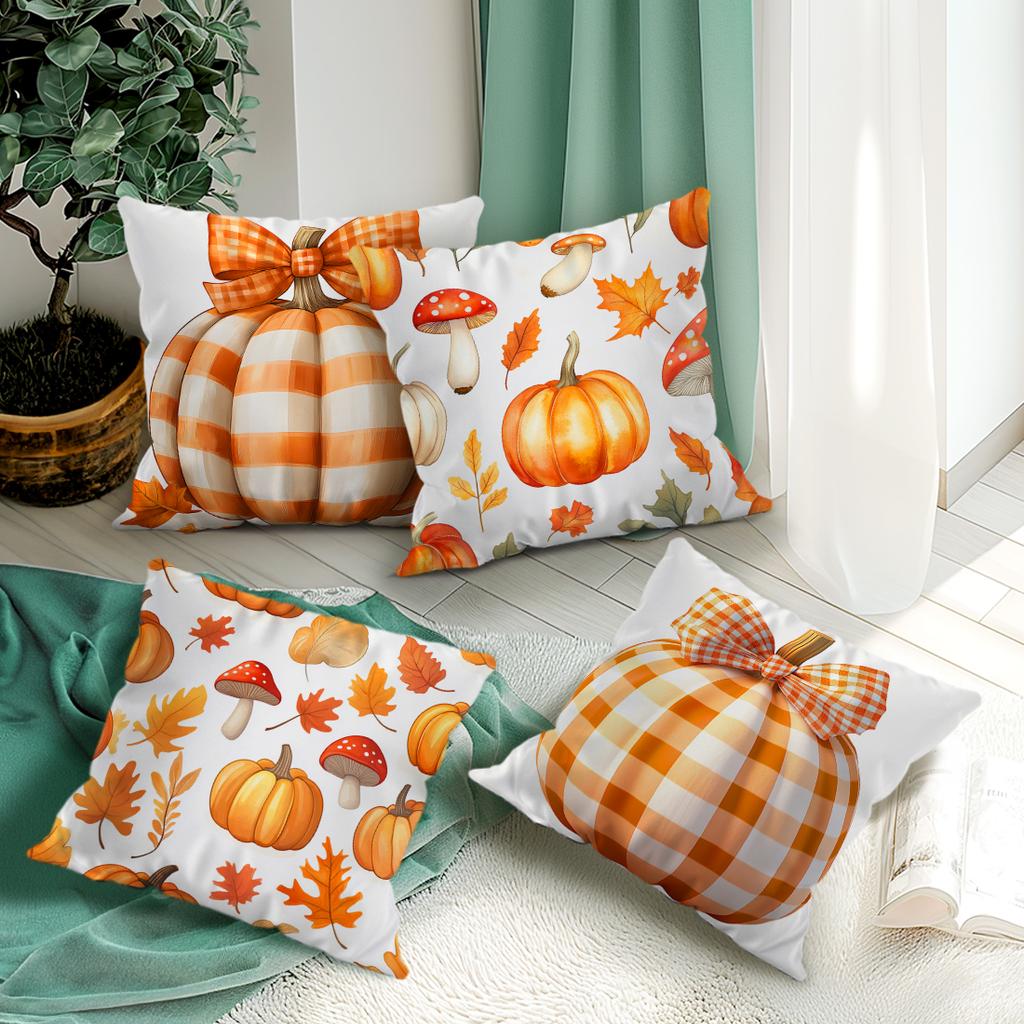 Pumpkin Maple Leaf Pillowcase Cushions Throw Pillow Cover Sofa Chair Cushion Cover Pillowslip Home Decor