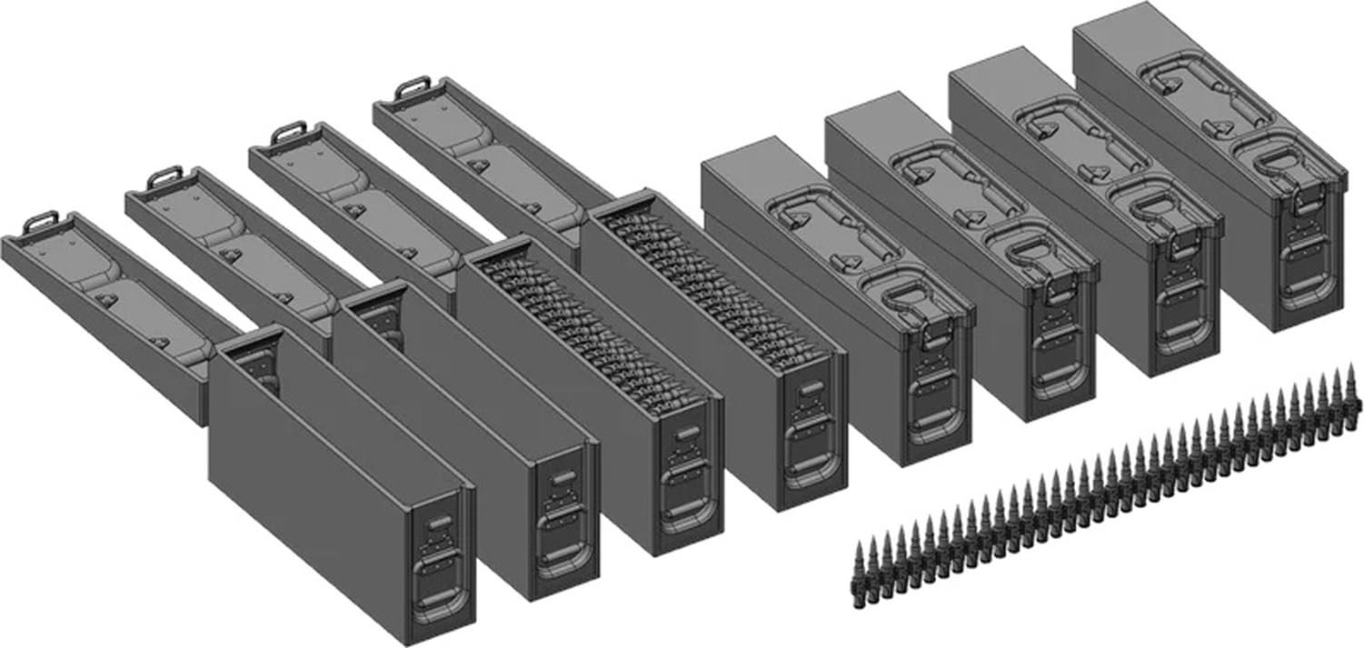 Rado Miniatures Масштаб 1/35 Немецкий Набор Коробки для Патронов к Пулемету, Ранний Тип, 8 Коробок, с Лентой Патронов, Пластиковая Модель, Набор Деталей, RDM35S35