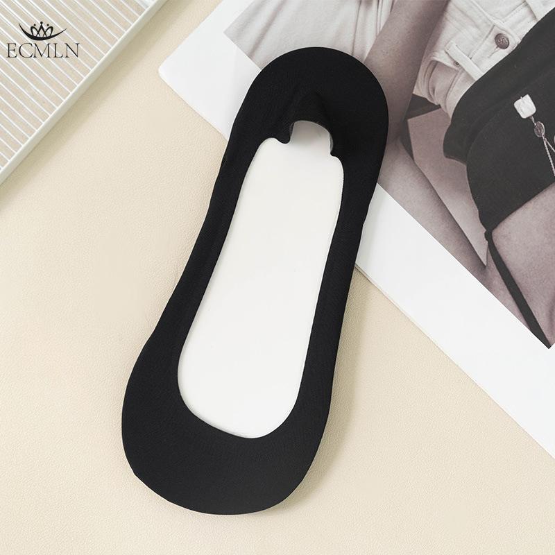 

Мягкие носки-невидимки для женщин, ультра-низкие носки-подкладки, нескользящие, Ice Silk, невидимые, скрытые носки для плоской обуви, женские носки-невидимки one size чёрный