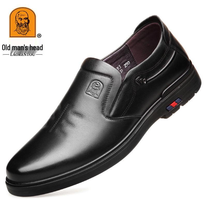 Laorentou Men s Genuine Leather Loafers - Four Season Style, Soft Cowhide, Breathable, and Comfortable Business Shoes 43