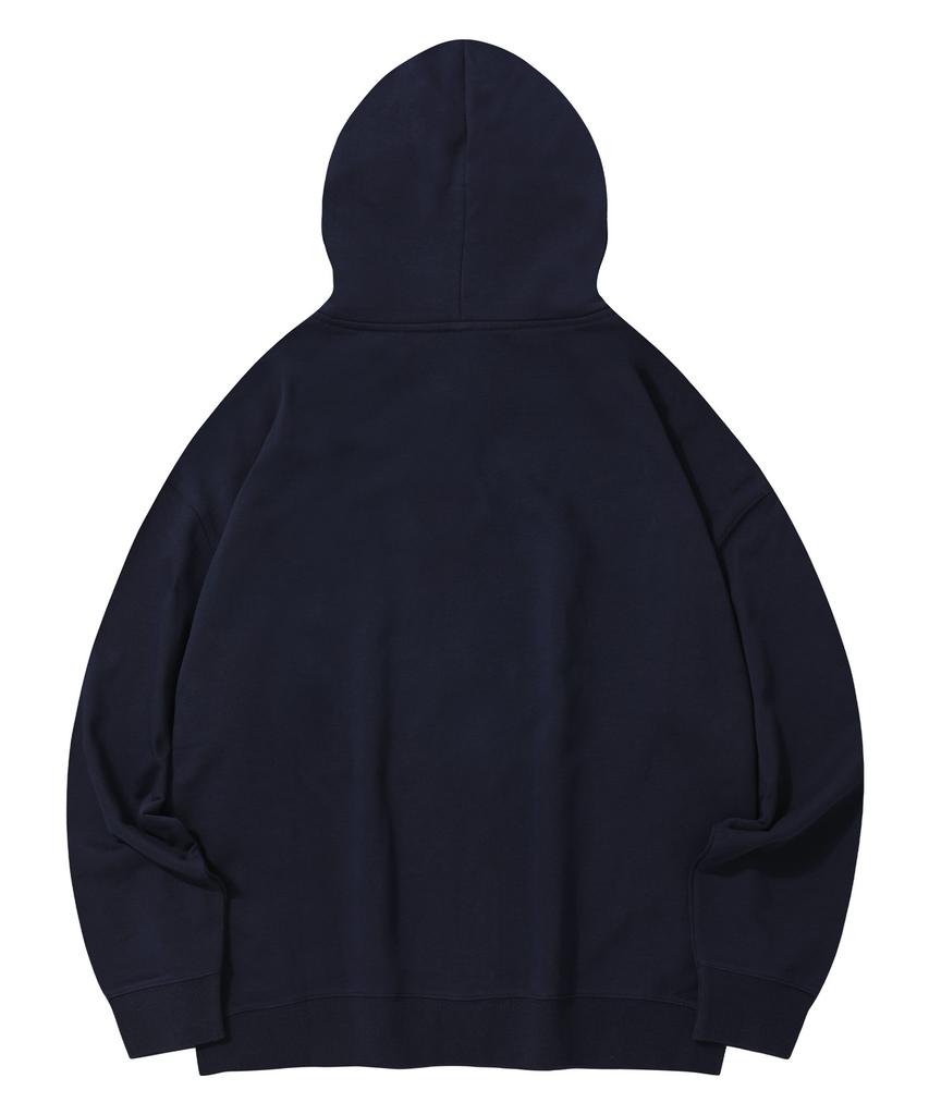 [M~4Xl] Original Stroke Logo Hoodie_Navy