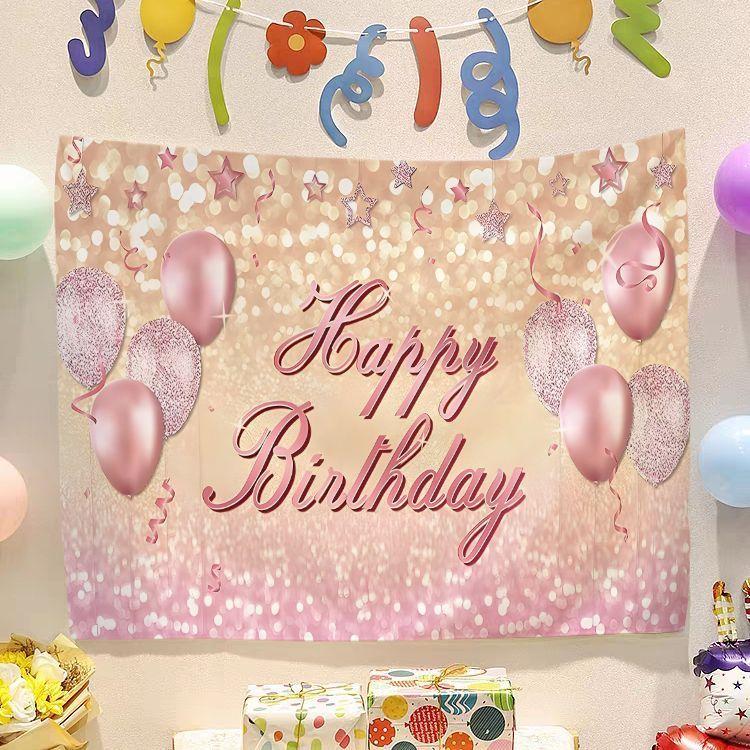 Birthday Happy Banner  Photography Background Cloth  Children's Party Decorative Wall Hanging Cloth