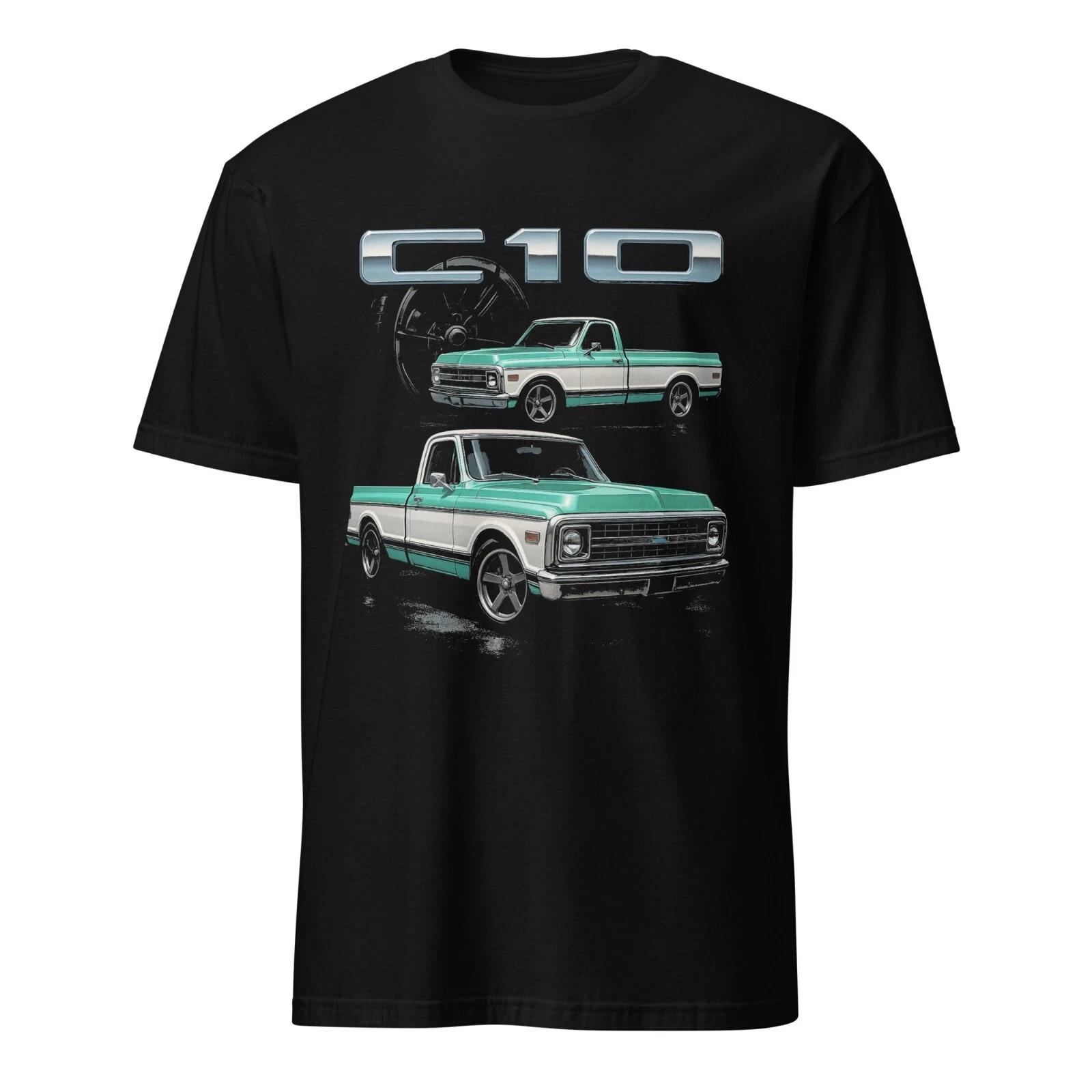 1969 Chevy C10 Pickup T-Shirt – Classic Green & White Vintage Truck Graphic Tee XXXL