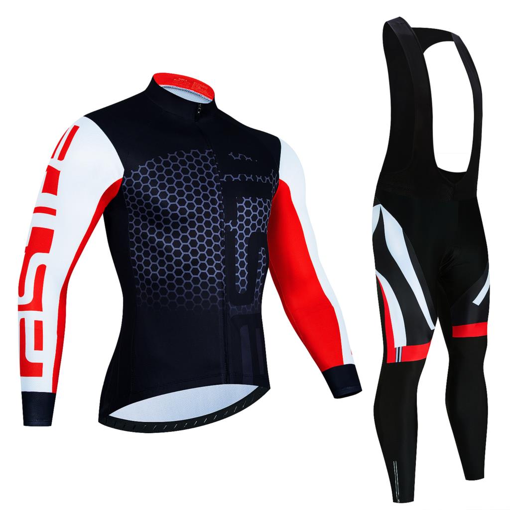 Cycling Jerseys Set 2024 New Summer Bib Pants Quick Dry Men Long Sleeve MTB Bicycle Clothing Autumn Cycling Suits Quick Dry