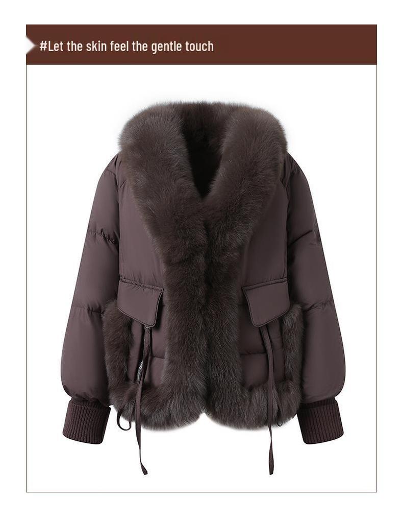 Women's Winter Slimming Cotton Jacket with Fur Collar - New 2025 Style for Middle-Aged and Elderly