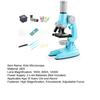 1 Set Adjustable Focus LED Fill Light Optical PMMA Lens High Multiple Student Microscope 100X/600X/1200X Handheld Optical Microscope Kit Laboratory