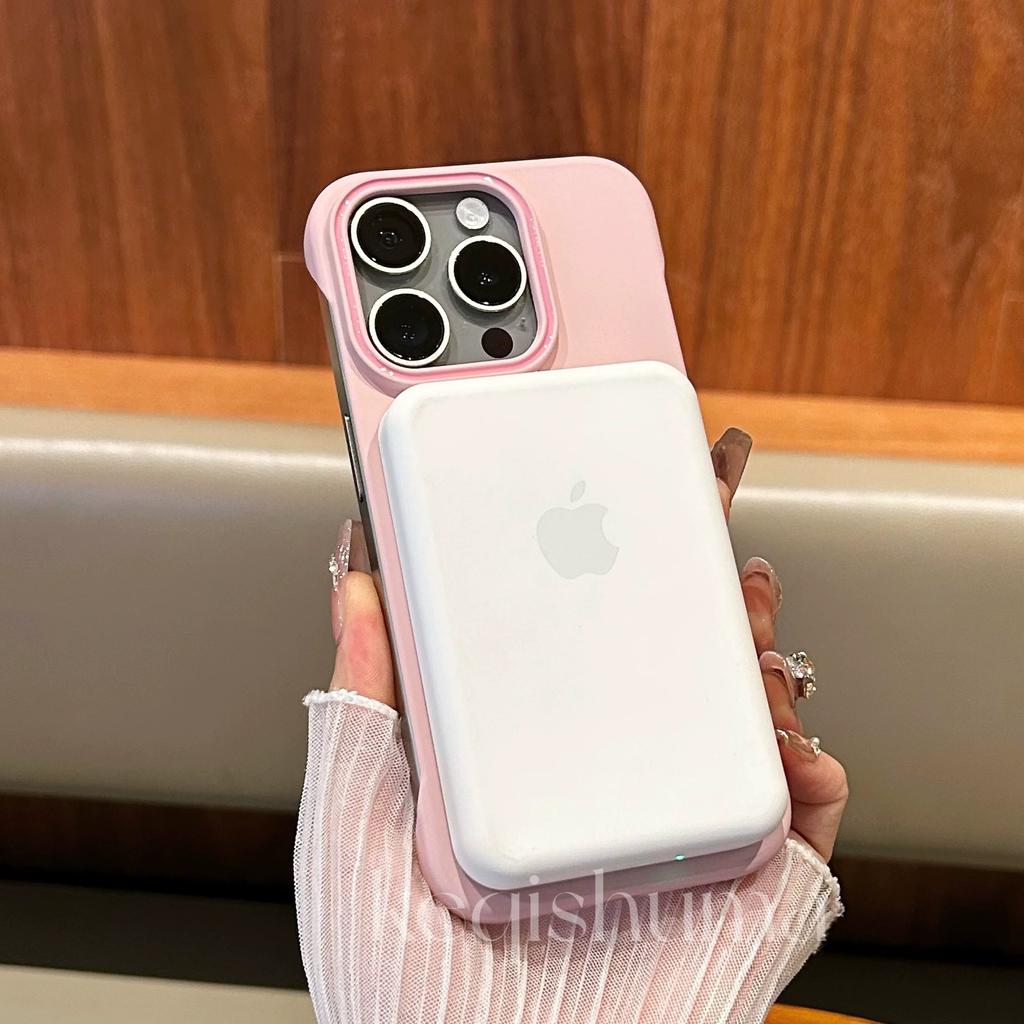 Anwendbar auf iPhone 16 Weiche und dünne magnetische Saug-Handyhülle mit Kreis Apple 15 Rahmenlose ultradünne PC-Schutzhülle mit Bare-Metal-Gefühl