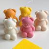 Mini Bear Candle Mould Cute Epoxy Resin Bear Shaped Mold Reusable DIY Silicone Candle Making Mold Home Decor