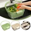 Retractable Kitchen Drain Basket Rotating Design Durable Fruit Washer Bowl Quick Draining Fruit Vegetable Washer