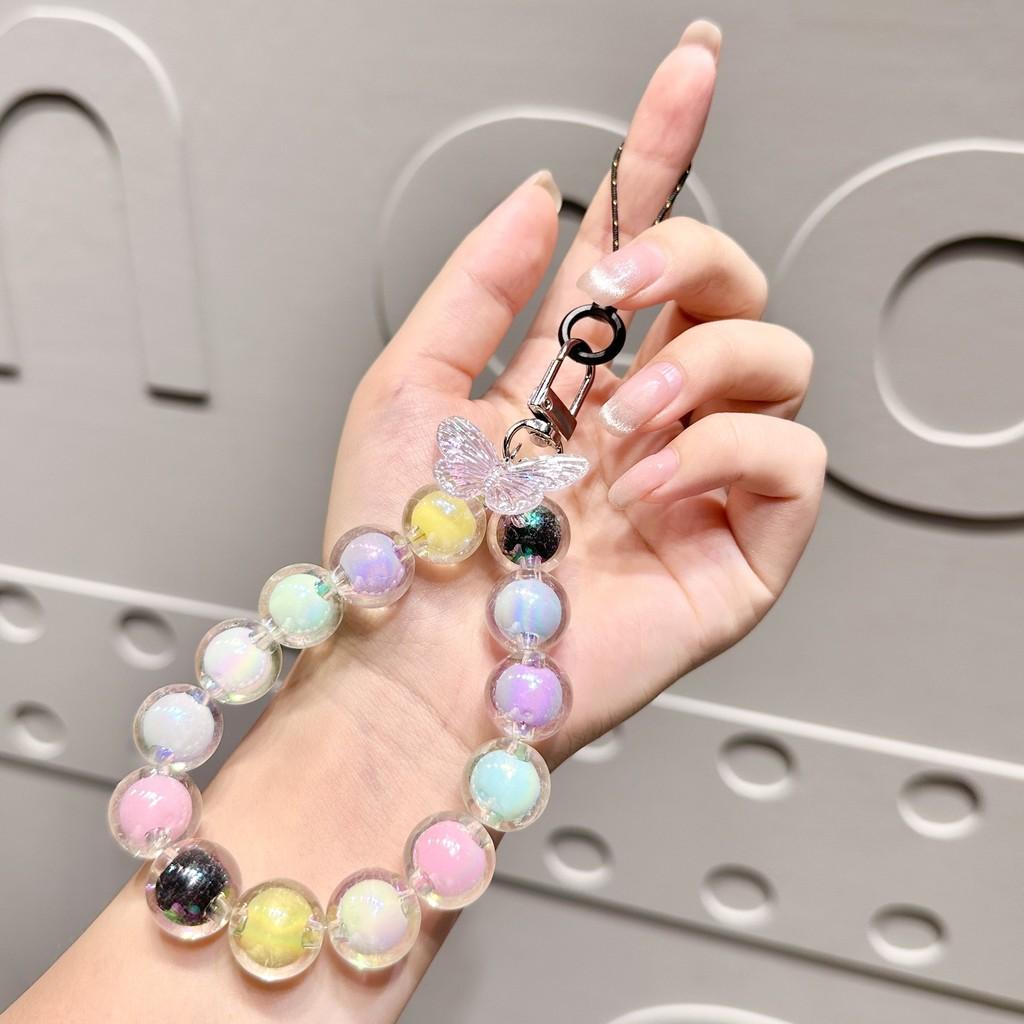 Colorful Beaded Bracelet New Style Ab Women's Mobile Phone Case Lanyard Keychain Accessory