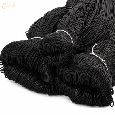 Corde de coton ciré noir: Tailles disponibles 1-1.5-2-2.5-3mm; ligne 3,5 mm; grandes quantités en stock disponibles.