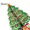 Small Tabletop Holiday Decoration 3D Puzzle Paper Christmas Tree Decoration, Desktop Ornaments Decorated with Star Topper And Gift Box for Home Decor