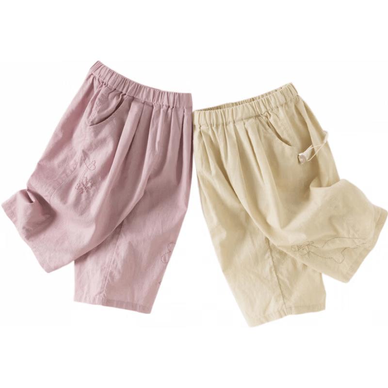 DAVE & BELLA Kids  Summer Linen Cropped Wide-Leg Pants 100