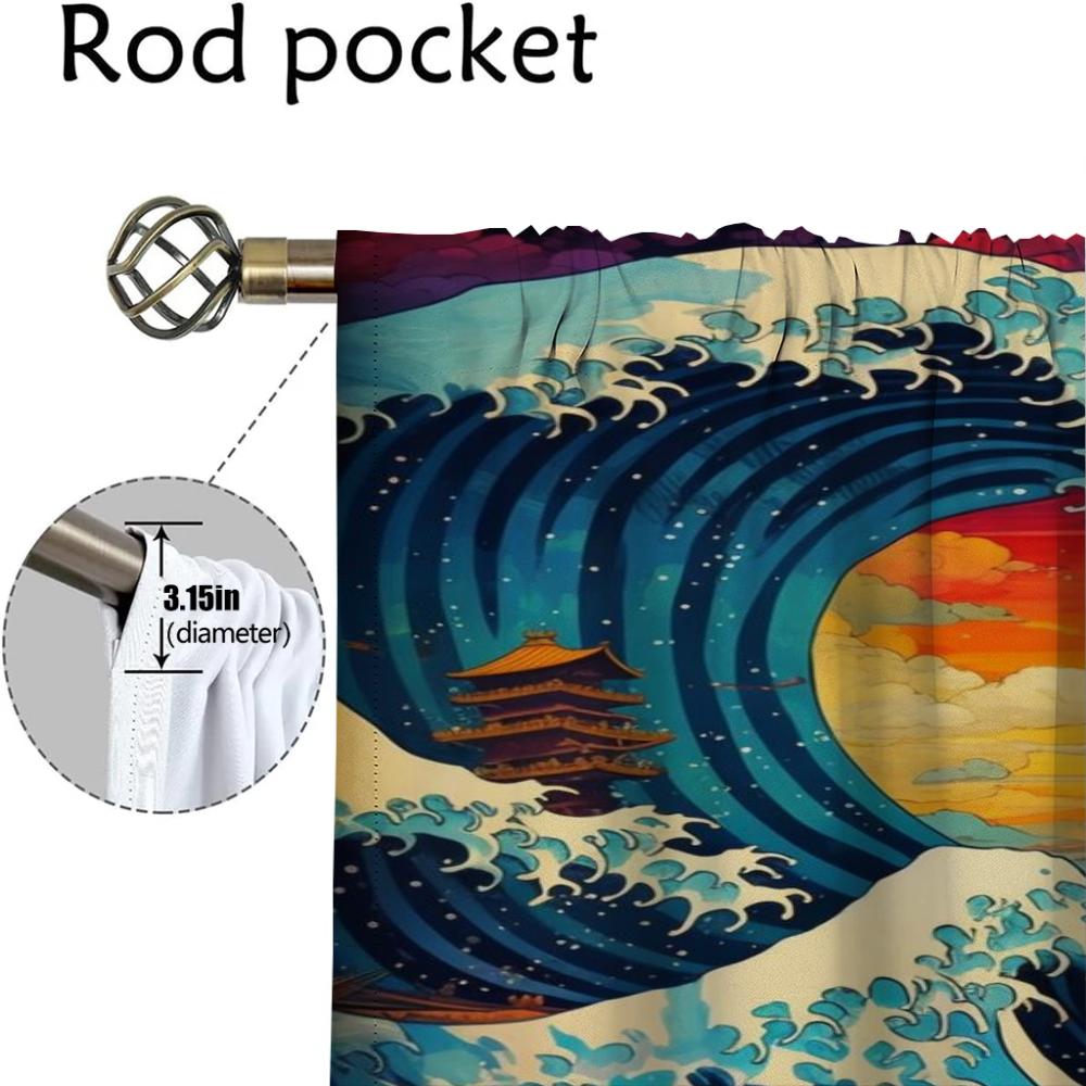 Verdunkelungsvorhang für Zimmer 2 Paneele Wellenraumteiler Moderne Wohnzimmergardinen Tüll für Schlafzimmer Heim-Inneneinrichtung Vorhänge Jalousien