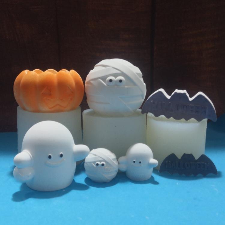 

Halloween Silicone Soap Mold Diy Scented Candle Making Halloween Ghost Pumpkin Aromatherapy Plaster Decoration Candle Mold