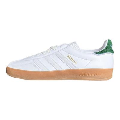 Originals GAZELLE INDOOR עמידות להחלקה, עמידות לשחיקה, נושמות נעלי סקייטבורד נמוכות יוניסקס לבן KJ4469
